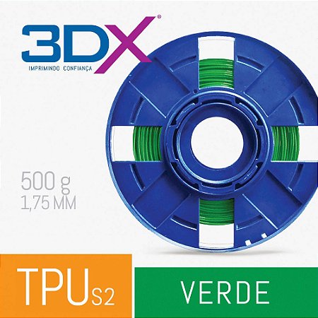 Filamento TPU S2 D60 Flexível 500g 1,75 Verde