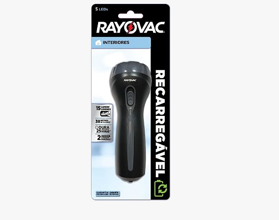 Lanterna Recarregável 5 LEDs Bivolt - Rayovac