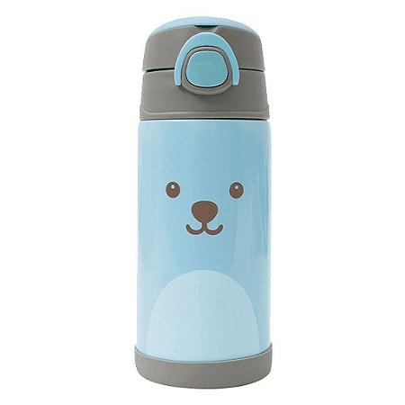 GARRAFA TÉRMICA INFANTIL GUMY 400 ML PAREDE DUPLA INOX AZUL
