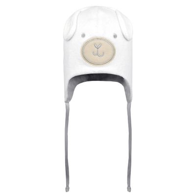 TOUCA BEBÊ CARNEIRINHO OFF WHITE COM CINZA