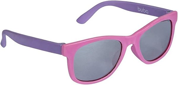 Óculos De Sol Infantil Rosa e Lilás com  Armação Flexível e proteção UV