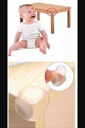 Protetor de Silicone para Cantos de Mesa - kit com 5 unidades