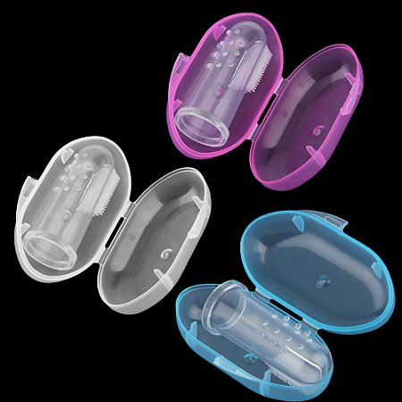 Escova de Dentes para Bebês de silicone com estojo.