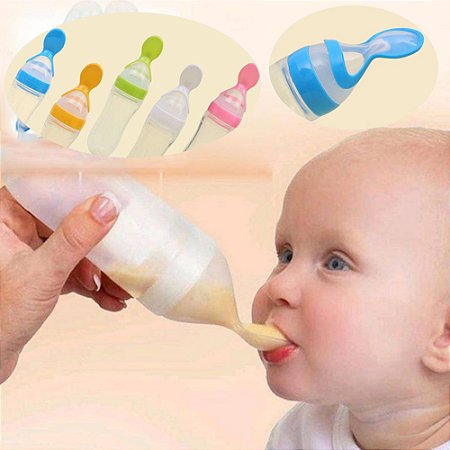 Colher Papinha Alimentadora de Silicone.