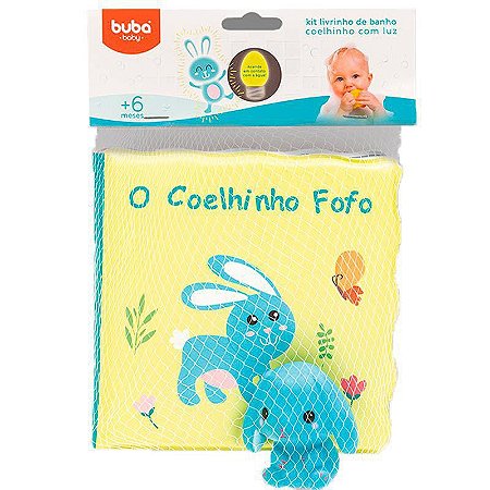 KIT LIVRINHO DE BANHO COELHINHO COM LUZ