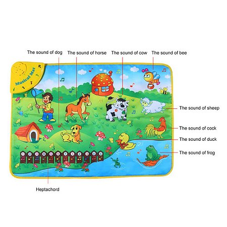tapete musical  educativo com sons dos animais, piano e Luzes .