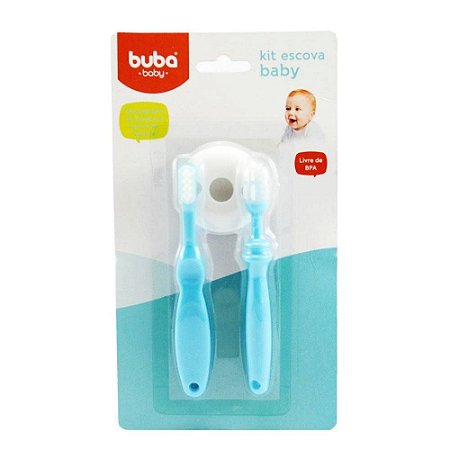 Kit Higiene Oral e Massageador azul.