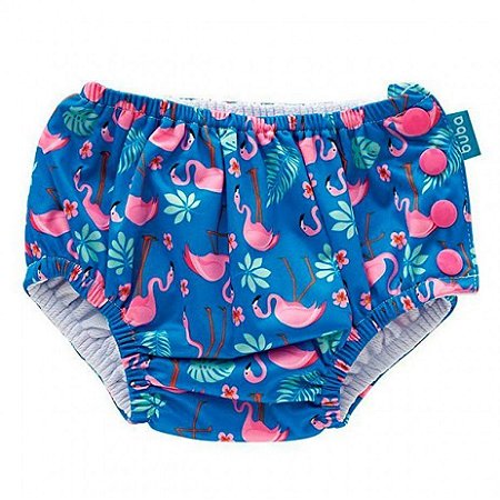 Biquíni Fralda Reutilizável Ecológica Flamingos 8 a 10 Kg    - tamanho P