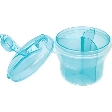 POTE DOSADOR DE LEITE EM PÓ COM DIVISÓRIA -  AZUL