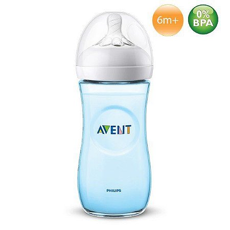 Mamadeira Avent Philips - 330ml AZUL -  Bico fluxo 6+