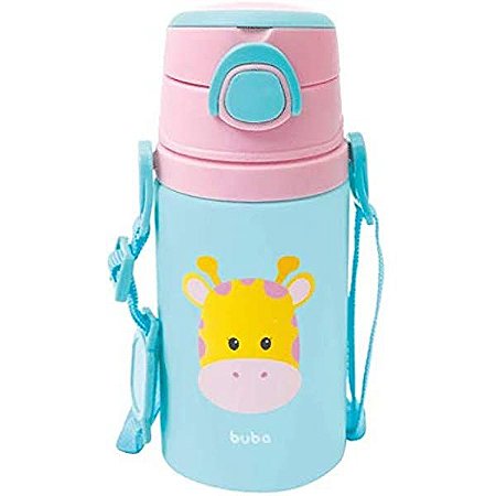 Garrafa de Alumínio com Canudo Animal Fun Girafa 400ml (3m+)