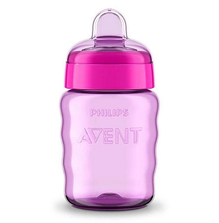 Copo Transição Avent Bico Silicone Easy Sip Cup 260ml Menina - Antivazamento