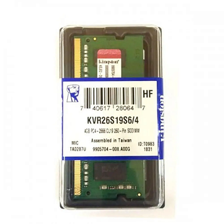 Memória RAM DDR4 KINGSTON 4GB 2666MHz (Notebook)