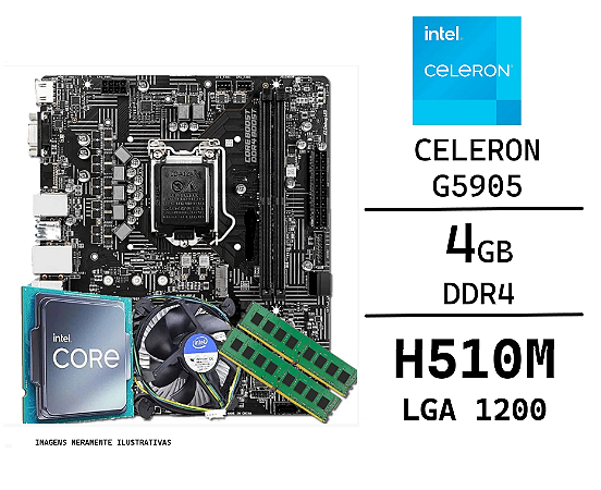 Celeron G5905, 4GB DDR4, H510M