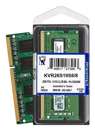 Memória RAM DDR4 KINGSTON 8GB 2666MHz (Notebook)