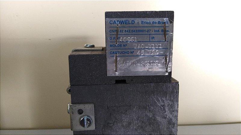 Molde de Grafite para conexões Cadweld TAC-Y1Y1 para cabos 25 mm² - Exotérmico - Aterramento