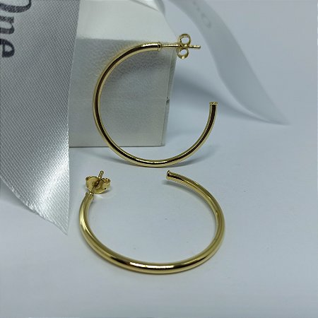Brinco Argola de Prata Vermeil.