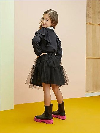 Saia de tule preta | Momi