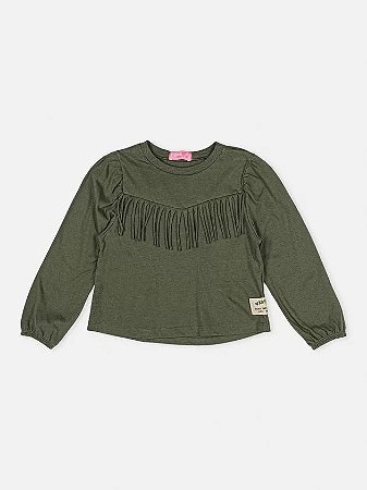 Blusa verde de franjas | Momi