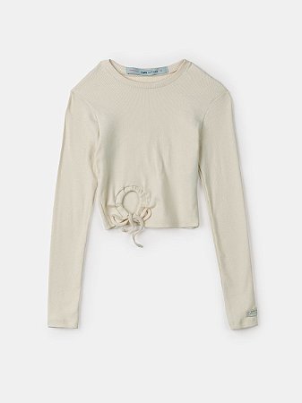 Blusa manga longa essencial bege | Iam Authoria