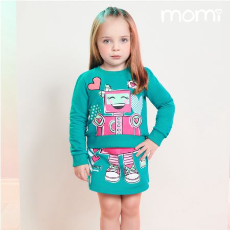 Conjunto Casaco Short Saia Robo Verde Esmeralda | Momi