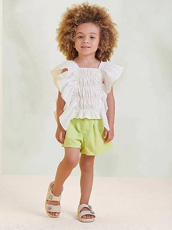Short de sarja verde limão | Animê