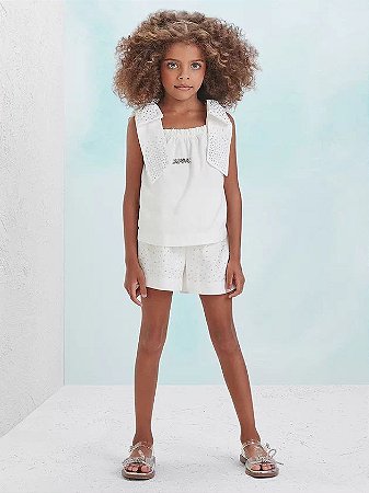 Conjunto off white de strass | Animê