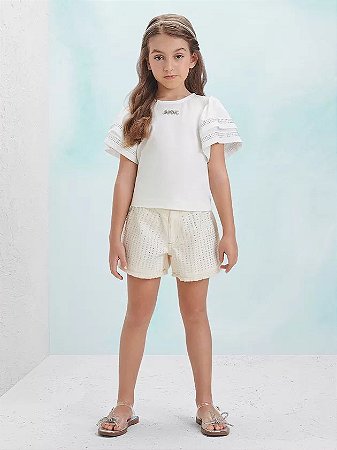 Blusa com strass e babados na manga | Animê