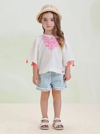Blusa off com bordado neon | Animê