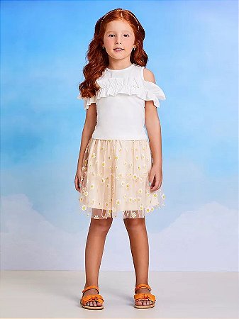 Conjunto blusa e saia margaridas | Momi