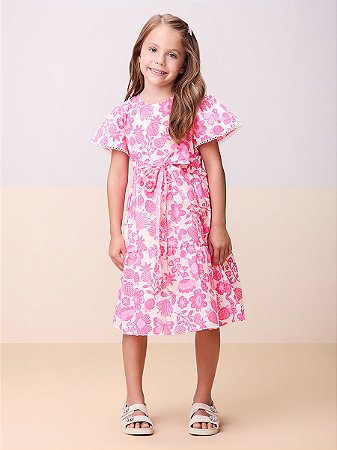 Vestido Arabescos Neon Floral | Momi