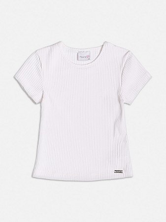 Blusa básica branca canelada | Animê