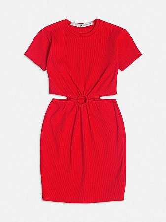 Vestido vermelho com argola preppy | Iam Authoria