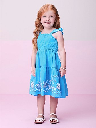 Vestido de alças com bordado de coqueiros | Momi