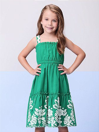 Vestido com Estampa Puff | Momi