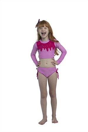 Biquini manga longa calda sorvete | Siri Kids