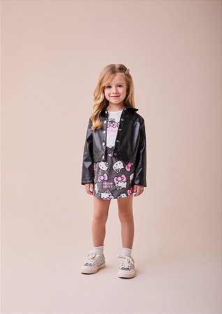 Conjunto manga curta da Hello Kitty strass  | Momi