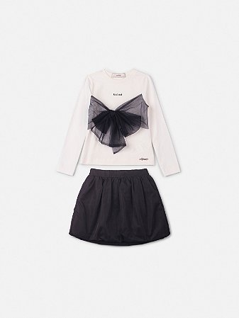 Conjunto balonê com laço de tule | Animê