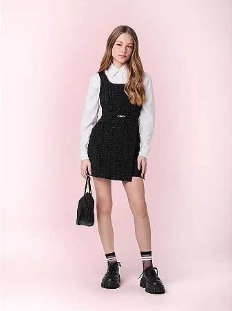 Vestido tweed shine preto | Iam Authoria