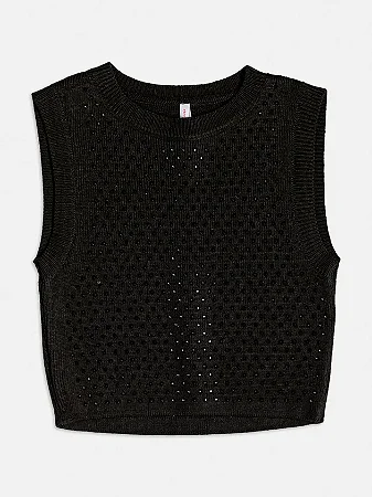 Colete de tricot com pedraria | Iam Authoria