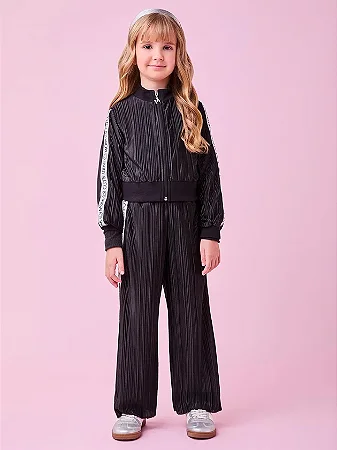 Conjunto pantalona plissado com cadarço | Momi