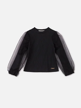 Blusa de ribana com tule | Animê