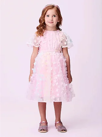 Vestido tule flor rosa | Momi