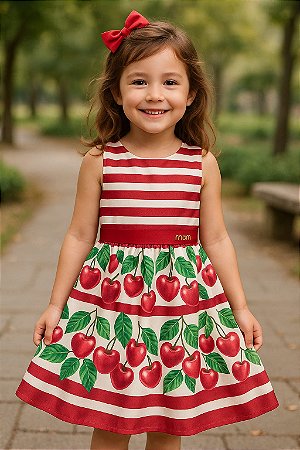 Vestido de cerejas vermelhas | Momi