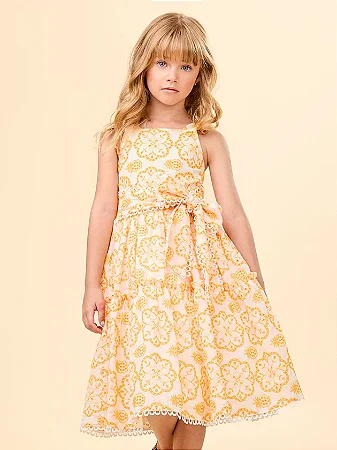 Vestido de alça laise bordado | Animê