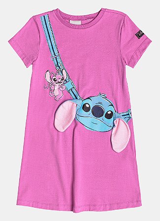 Vestido Stitch com orelhas roxo mystic | Momi