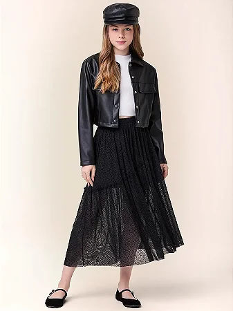 Jaqueta fake leather com recortes  | Iam Authoria