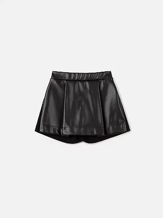 Short saia de fake leather e moletom | Animê