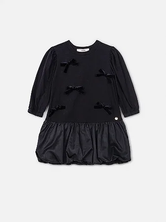 Vestido preto balonê com laços | Animê