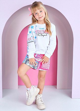 Conjunto casaco e short off white | Momi